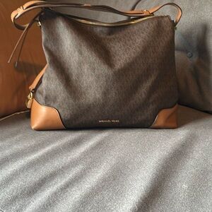 Michael Kors Signature Brown and Tan Shoulder Bag